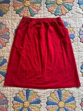 Vintage‎ Easton Park Preppy A-Line 80s Elastic Waist Skirt Size 14 Primary Red